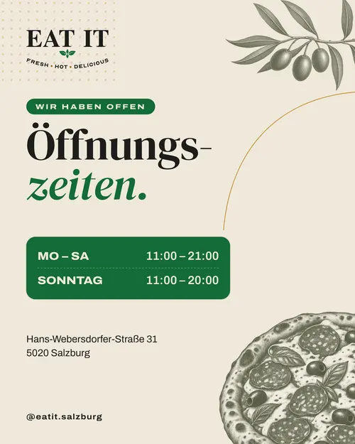 Öffnungszeiten: Mo–Sa 11–21 Uhr, So 11–20 Uhr